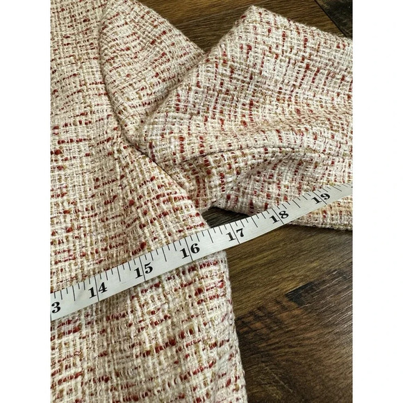 Ann Taylor Women's Coat Blazer Sz 2 Pink  White Tweed Fine Italian Fabric Work - Picture 7 of 7
